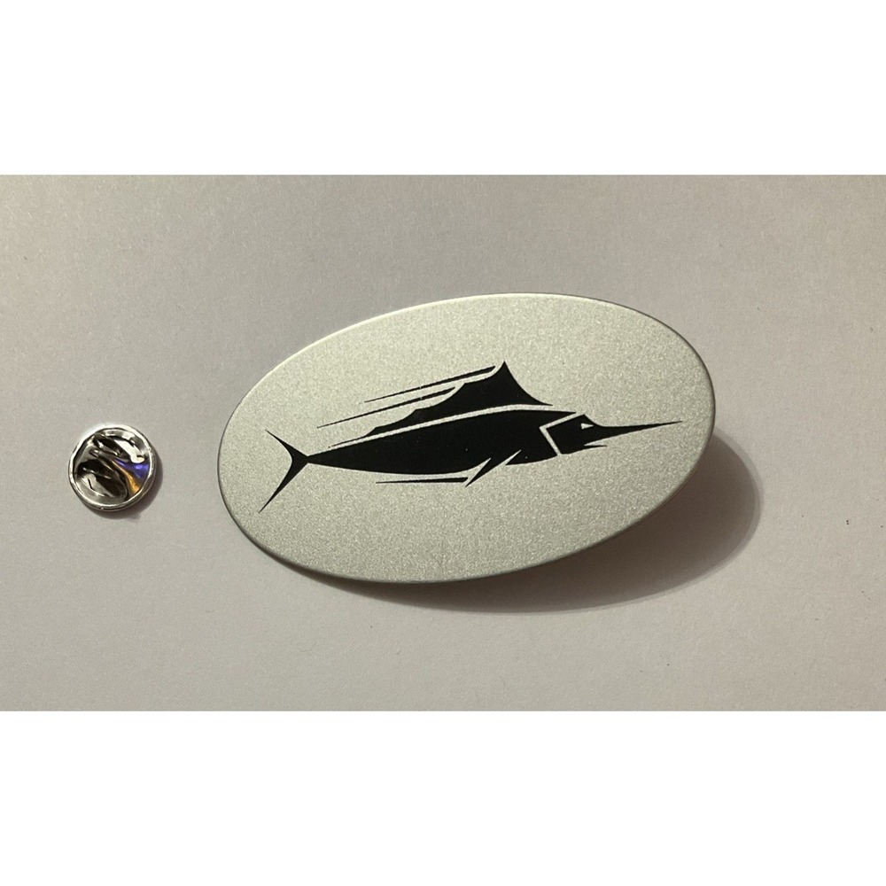 Marlin Fish Swordfish Lapel Pin Hat Pinback Silver Tone Brooch